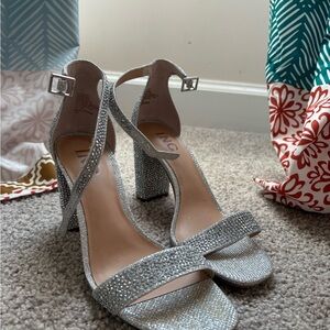 Sparkling Silver High Heel Sandals